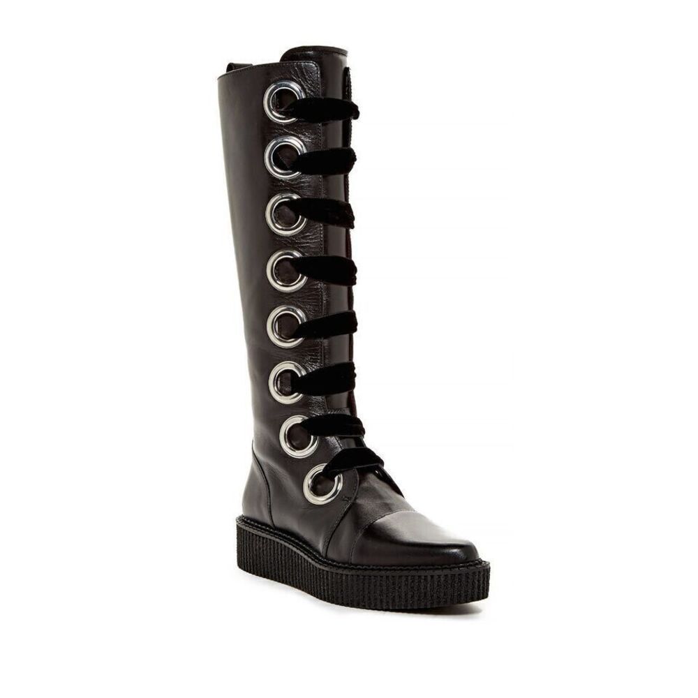 Marc by Marc Jacobs Boots Size 8.5 Black Leather Sullivan Creeper Knee High